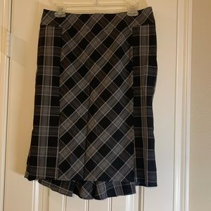 Express Design Studio Black/White Plaid Fishtail Pencil Skirt l Size 8 Y2K